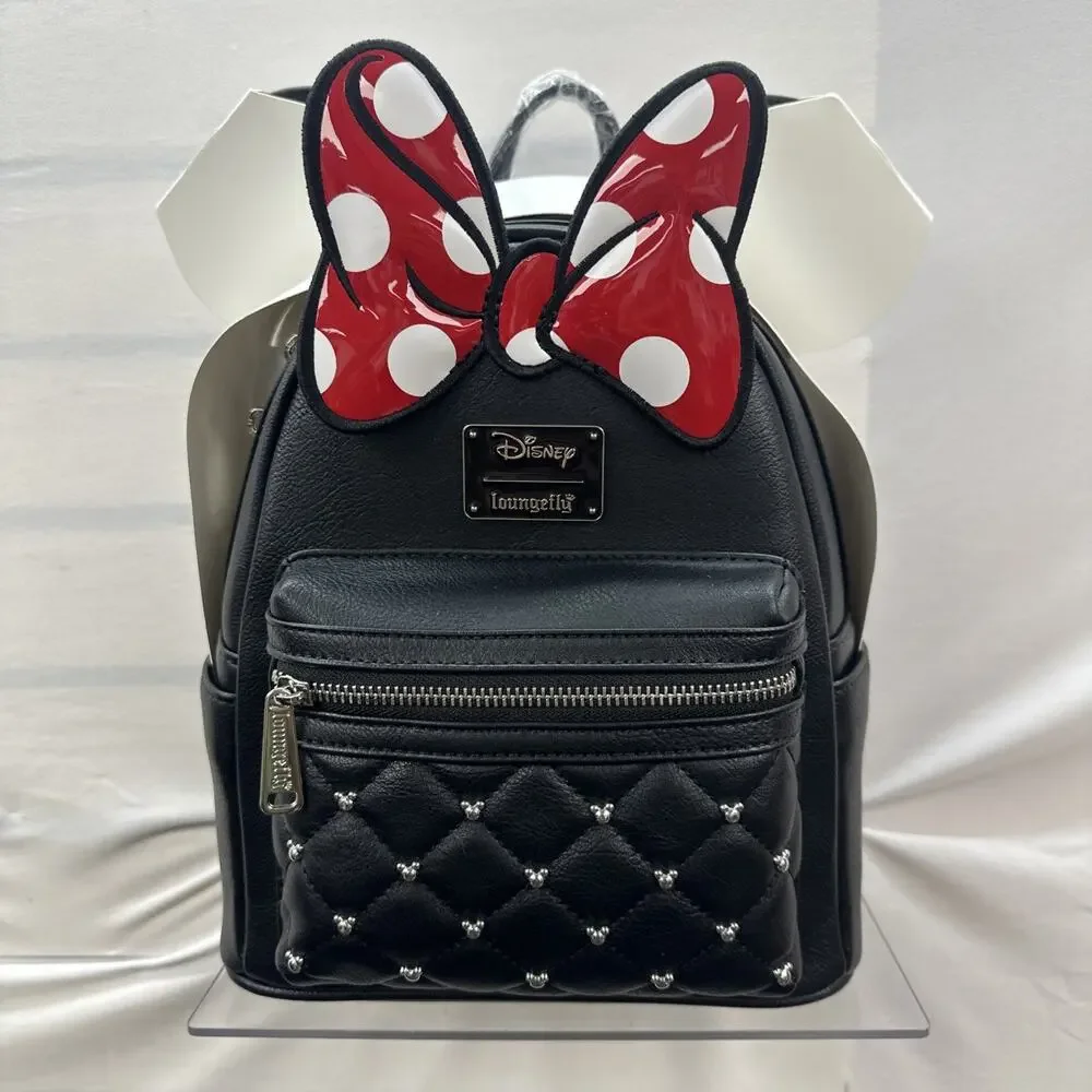 Loungefly Disney Minnie Mouse Classic Bow Quilted Texture Ear Mini Backpack